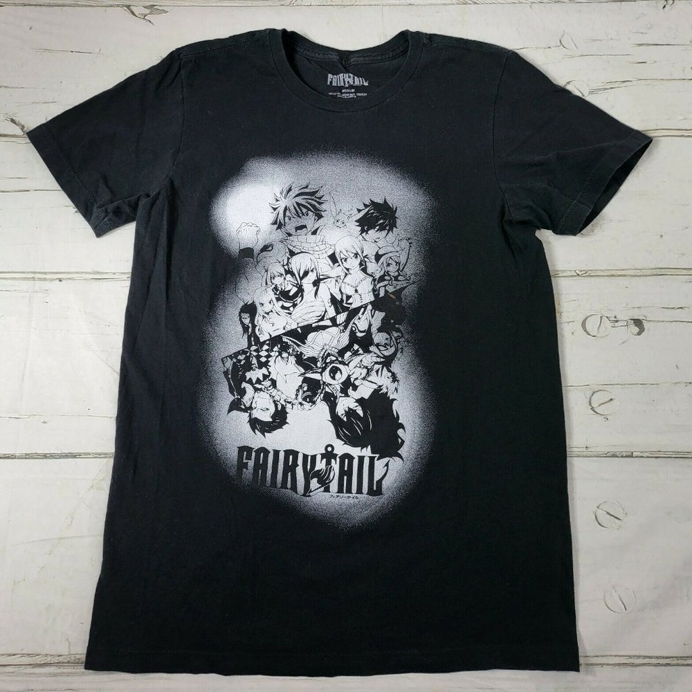 FairyTail Anime Black Short Sleeve Shirt Mens M EUC
